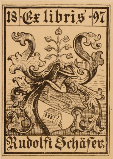 Exlibris by Rudolf Schäfer from Germany for Rudolf Schäfer - Heraldry 