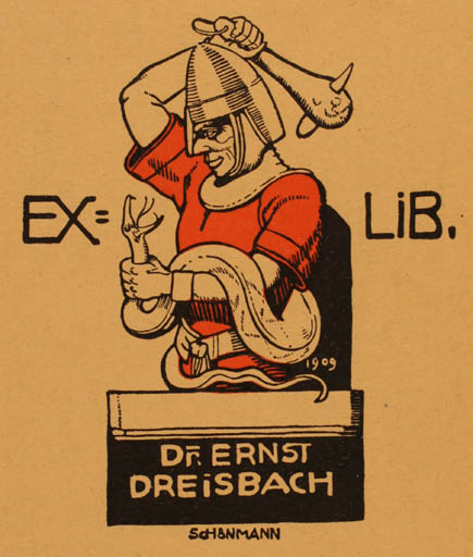 Exlibris by ? Schönmann from Unknown for Dr. Ernst Dreisbach - 
