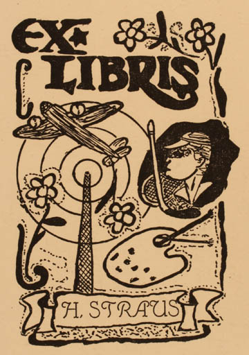 Exlibris by H. Straus from Unknown for H. Straus - Aircraft Art 