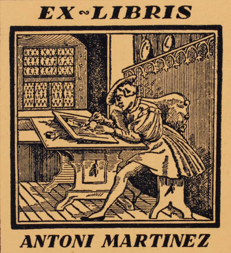 Exlibris by ? Unbekannt from Unknown for Antoni Martinez - Interior Art Man 