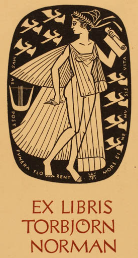 Exlibris by ? Unbekannt from Unknown for Torsbjörn Norman - Classical antiquity Woman 