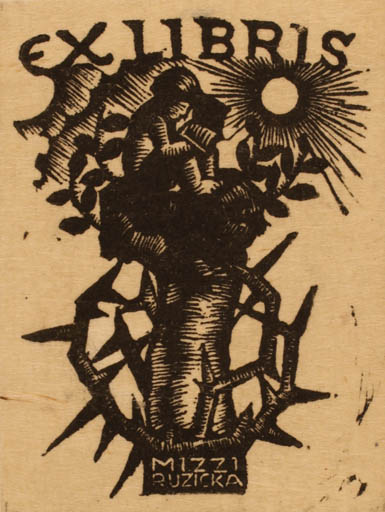 Exlibris by ? Unbekannt from Unknown for Mizzi Ruzicka - Sun Tree 