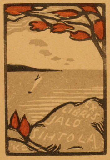 Exlibris by ? K.C from Unknown for Jalo Sihtola - Maritime 