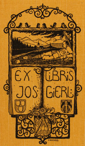 Exlibris by Joseph Aicher from Germany for Josef Gierl - Scenery/Landscape 