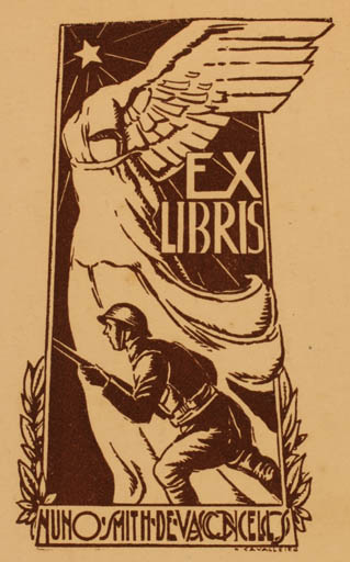Exlibris by ? Cavalleiro from Italy for N. Smith de Vasconcellos - Military/War 