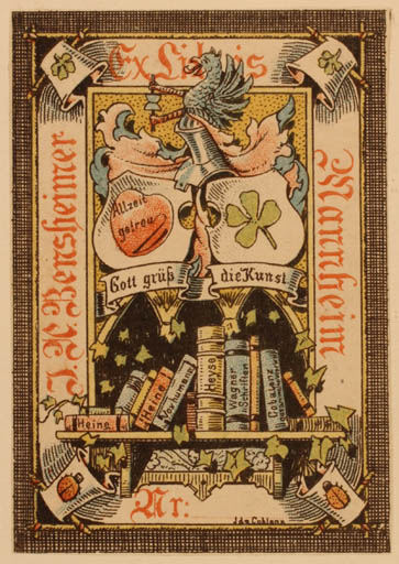 Exlibris by Ida Coblenz from Germany for J. H. Bensheimer - Book 