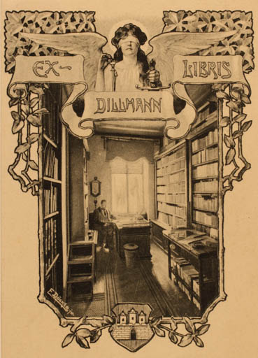 Exlibris by E. Döcker jun. from Unknown for Alexander Dillmann - Book Angel Interior Jugend 