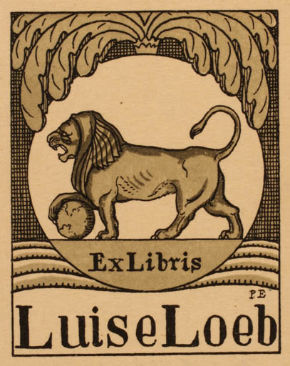 Exlibris by Poula Enttersteiner from Unknown for Luise Loeb - Fauna 