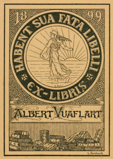 Exlibris by L. Fernbach from Germany for Albert Vuaflart - Classical antiquity Book Sun 