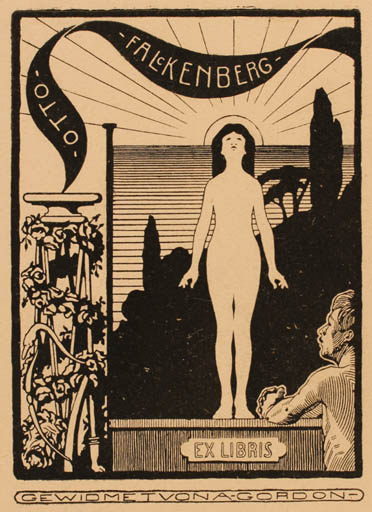 Exlibris by A. Gordon from Germany for Otto Falckenberg - Jugend Woman 