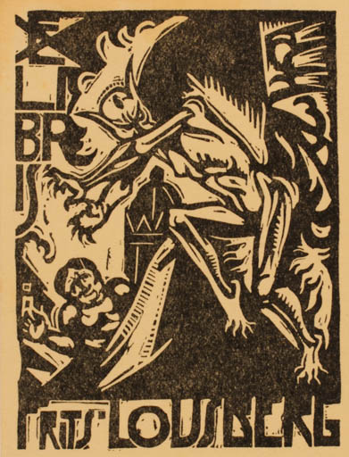 Exlibris by Henri Jonas from Netherland for Frits Louisberg - Devil 