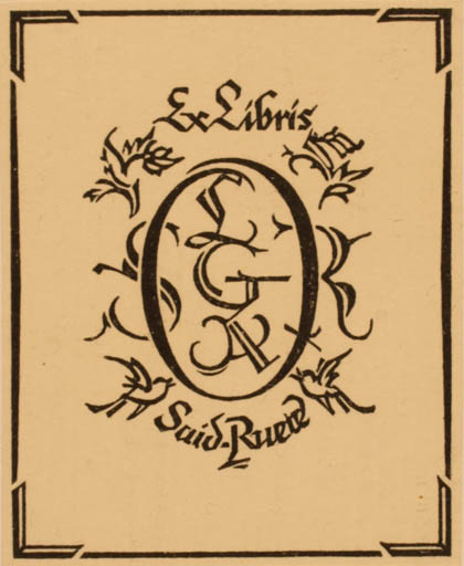 Exlibris by Elisabeth Schumacher from Germany for Ruete Said - Monogram 