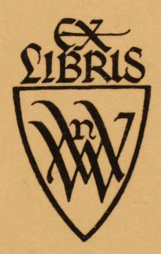 Exlibris by Elisabeth Schumacher from Germany for ? W. W. - Monogram 