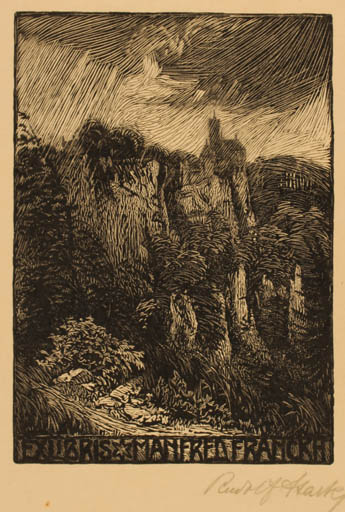 Exlibris by Rudolf Stark from Germany for Manfred Frankh - Scenery/Landscape 
