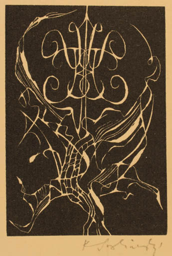 Exlibris by Karel Svolinsky from Czech Republic for ? W. K. - Abstract 
