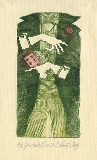 Exlibris by Michaela Lesarova-Roubickova from Czechoslovakia for Klaus Rödel - Surrealism 