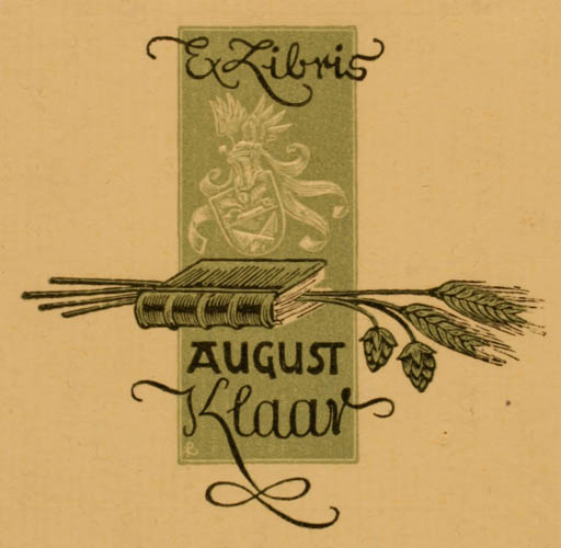 Exlibris by ? Unbekannt from Unknown for August Klaar - Book Flora 