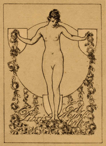 Exlibris by ? Unbekannt from Unknown for Ed. Mühlthaler - Woman Nude 