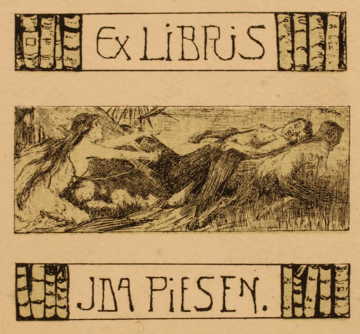 Exlibris by E. Flossem from Unknown for Ida Piesen - 