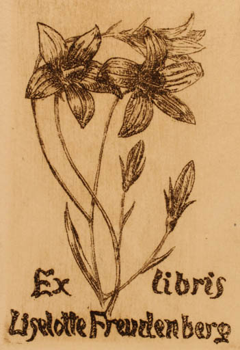 Exlibris by Lieselotte Freudenberg from Unknown for Lieselotte Freudenberg - Flower Flora 