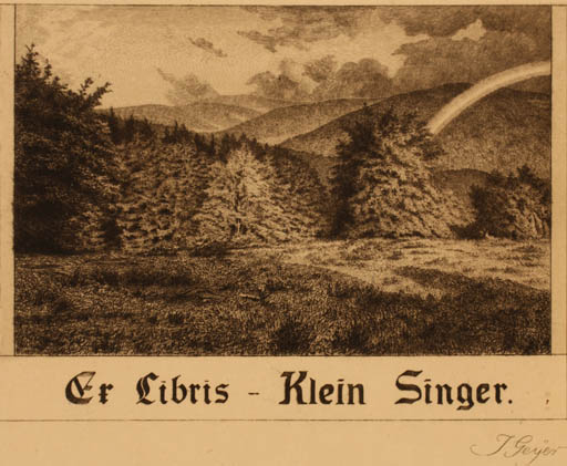 Exlibris by J. Geyer from Germany for Singer Klein - Scenery/Landscape 