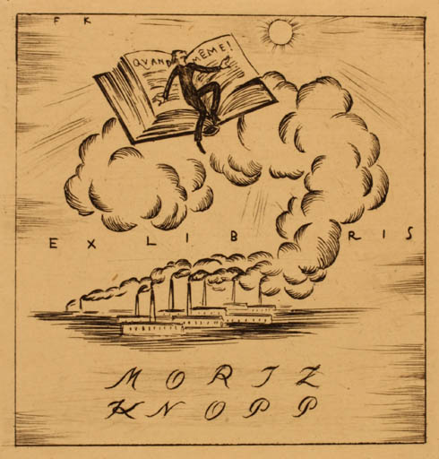 Exlibris by Ferdinand Kitt from Austria for Moritz Knopp - Book 