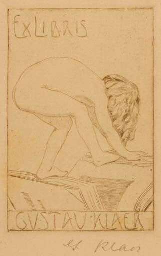 Exlibris by Gustav Klaer from Unknown for Gustav Klaer - Child Book 
