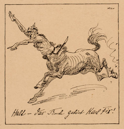 Exlibris by Heinrich Kley from Germany for Karl Fix - Fable Animal 