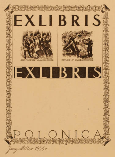 Exlibris by Jerzy Miller from Poland for ? Polonica - 