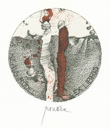 Exlibris by Pavel Roucka from Czechoslovakia for Klaus Rödel - Abstract 