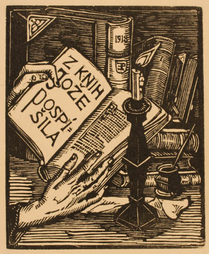 Exlibris by Emil Pacovsky from Unknown for Joze Pospisila - Book 