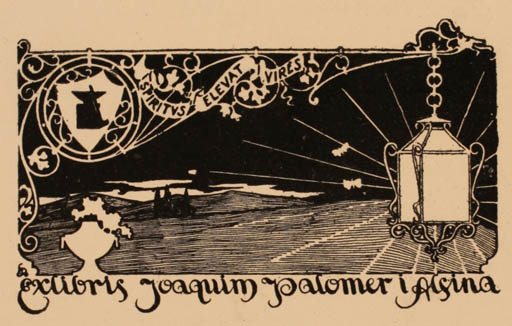 Exlibris by M. Castello from Unknown for Joaquim Palomer i Alsina - 