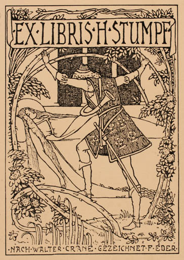 Exlibris by F. Eder from Unknown for H. Stumpf - Fairytale/fable Jugend 