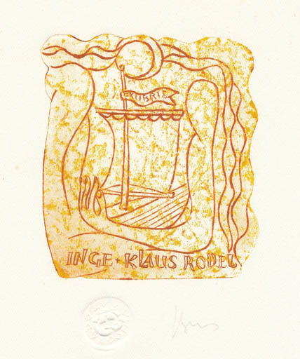 Exlibris by Vladimir Vinogradow from Lithuania for Klaus & Inge Rödel - Abstract Maritime 