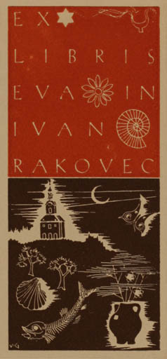 Exlibris by Vlado Gajsek from Russia for Eva + Ivan Racovek - 