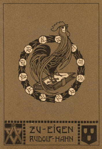 Exlibris by Rudolf Hahn from Unknown for Rudolf Hahn - Book Bird 