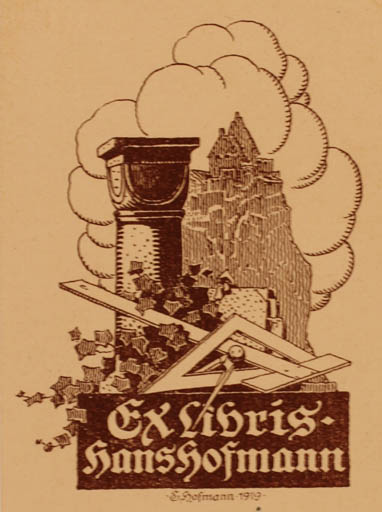 Exlibris by E. Hofmann from Austria for Dr. Hans Hofmann - 