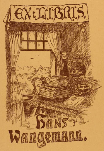 Exlibris by Hans Kirsch from Unknown for Hans Wangemann - Book Interior 