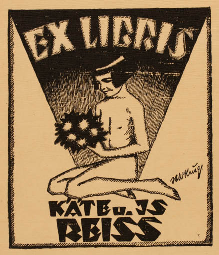 Exlibris by H. W. Krug from Unknown for Käte u. Is Reiss - 