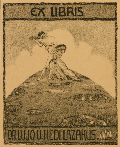 Exlibris by S. Lischwitz from Unknown for Dr. Lujo u. Hedi Laazarus - Music Couple 