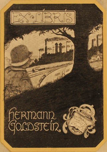 Exlibris by H Rabel from Unknown for Hermann Goldstein - 