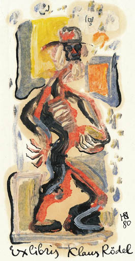 Exlibris by Jurij W. Kuznetsow from Soviet Union for Klaus Rödel - Abstract Man 