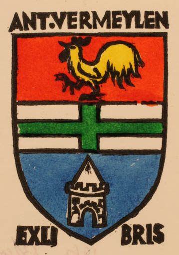 Exlibris by ? Unbekannt from Unknown for Antoon Vermeylen - Heraldry 