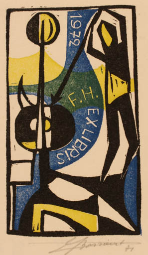 Exlibris by J Bosseart from Unknown for ? F. H. - 
