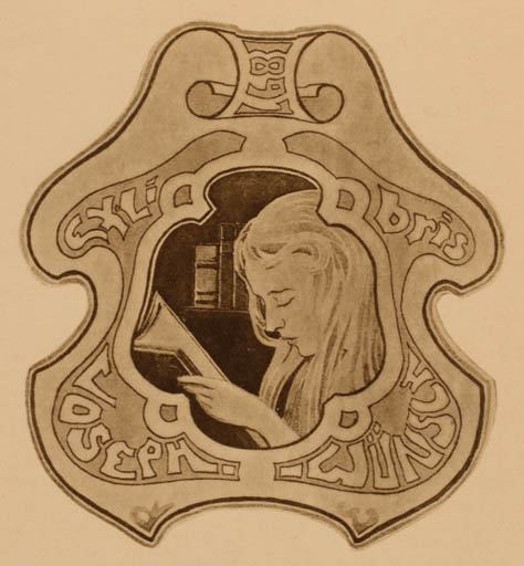 Exlibris by Rudolf Wünsch from Germany for Joseph Wünsch - Book Woman 