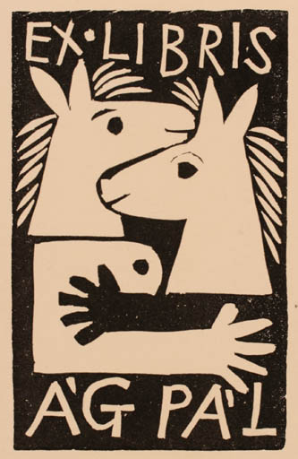 Exlibris by Karoly Reich from Hungary for Pal Ag. - Horse 