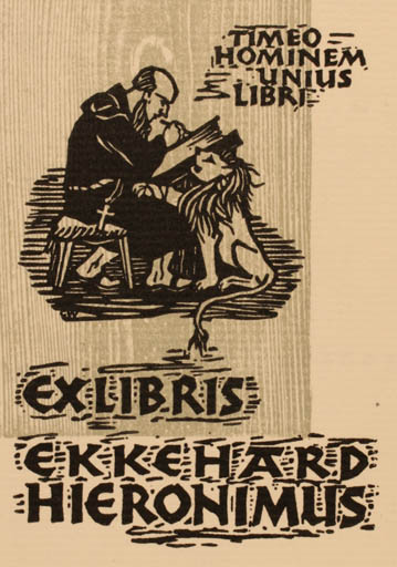 Exlibris by Conrad V Witzlesen- Wurms from Unknown for Ekkehard Hieronimus - 