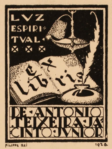 Exlibris by Rei Pilippe from Unknown for Antonio Teixeira Jacinto - Book 