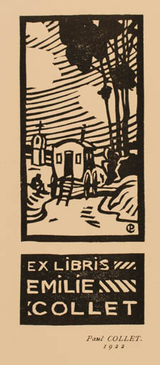 Exlibris by Paul Collet from Belgium for Emile Collet - 