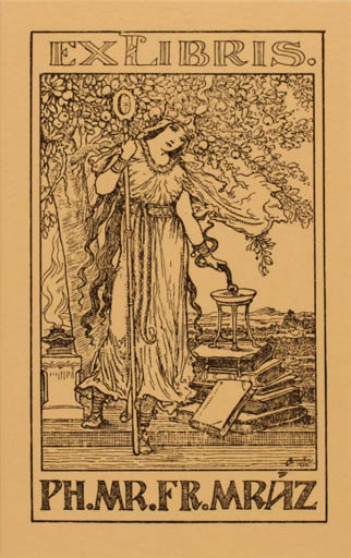 Exlibris by Ant. Hänsler from Unknown for Ph. Mr. Fr. Mraz - Jugend Woman 
